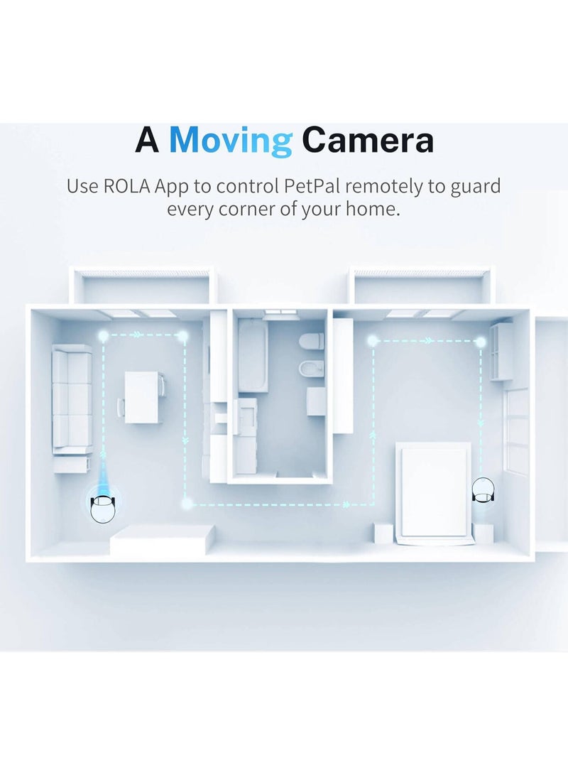 Enabot EBO ROLA PetPal Robot Camera, 1080p Smart Pet Camera with Auto-Follow, Two-Way Audio, Treat Dispenser, App Control, AI Tracking & Fun Interaction for Dogs & Cats - Image 3